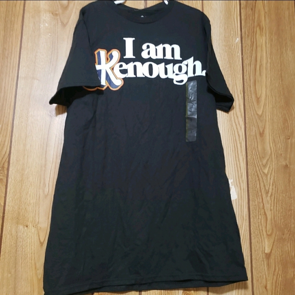 The Barbie Movie "I am Kenough" shirt Men Med Black Tee New